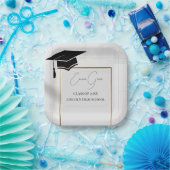 Personalized Gold Border Graduation Party ペーパープレート (パーティー)