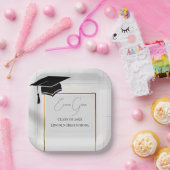 Personalized Gold Border Graduation Party ペーパープレート (パーティー)