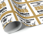 Personalized Gold Class of 2026 Graduation ラッピングペーパー (ロールコーナー)