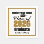 Personalized Gold Class of 2026 Graduation Party スタンダードカクテルナプキン (正面)