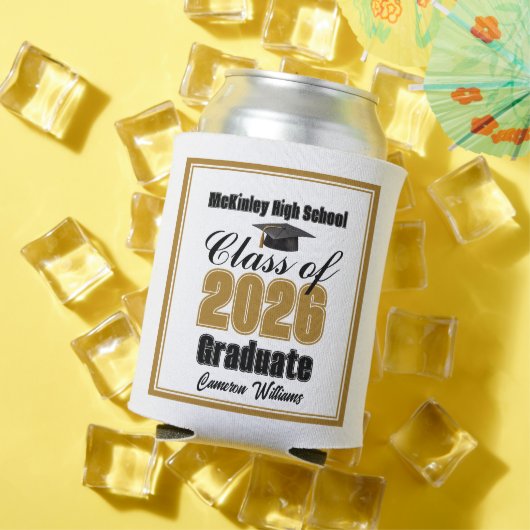 Personalized Gold Class of 2026 Graduation Party 缶クーラー (インサイチュ 夏)