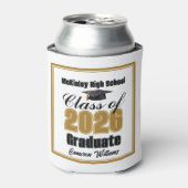 Personalized Gold Class of 2026 Graduation Party 缶クーラー (缶正面)