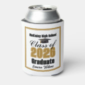 Personalized Gold Class of 2026 Graduation Party 缶クーラー (缶裏面)