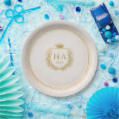 Personalized Gold Crest Paper Plates ペーパープレート (パーティー)