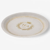 Personalized Gold Crest Paper Plates ペーパープレート (アングル)