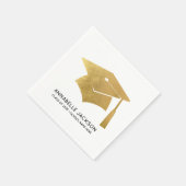 Personalized Gold Graduation スタンダードカクテルナプキン (角)