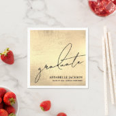 Personalized Gold Graduation スタンダードカクテルナプキン (インサイチュ)