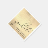 Personalized Gold Graduation スタンダードカクテルナプキン (角)