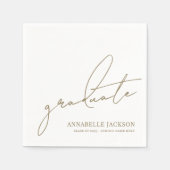 Personalized Gold Graduation スタンダードカクテルナプキン (正面)