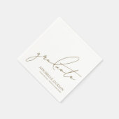 Personalized Gold Graduation スタンダードカクテルナプキン (角)
