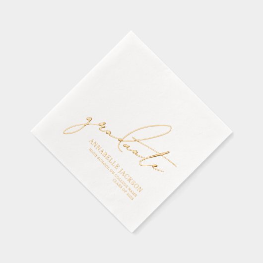 Personalized Gold Graduation 箔ナプキン (右)