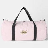 Personalized Gold Initial l Feminine Blush Pink ダッフルバッグ (正面)