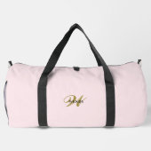 Personalized Gold Initial l Feminine Blush Pink ダッフルバッグ (裏面)
