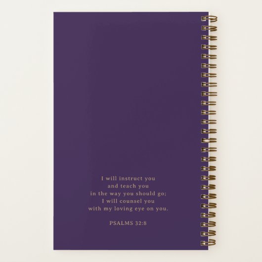 Personalized Gold Script Purple Bible Study ノートブック (裏面)