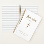 Personalized Gold Script White Bible Study ノートブック (内側)