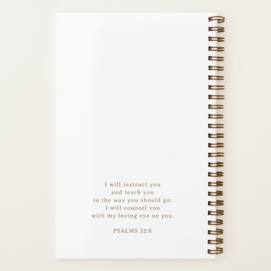 Personalized Gold Script White Bible Study ノートブック (裏面)