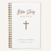 Personalized Gold Script White Bible Study ノートブック (正面)