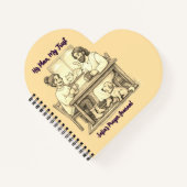 Personalized Gold Sepia Jesus Heart Prayer Journal ノートブック (正面)