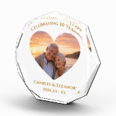 Personalized Golden 50th Anniversary Gift Photo フォトブロック (右)