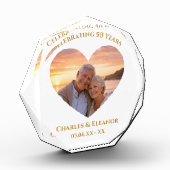 Personalized Golden 50th Anniversary Gift Photo フォトブロック (左)