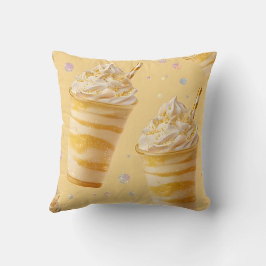 Personalized Golden Caramel Swirl Milkshake クッション (裏面)