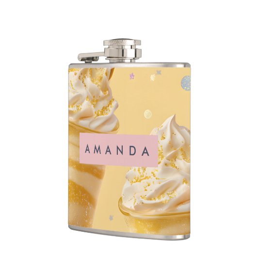 Personalized Golden Caramel Swirl Milkshake フラスク (左)