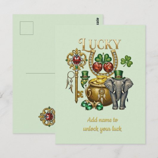 personalized golden charms ポストカード (正面/裏面)