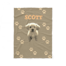 personalized golden dog blanket with custom name