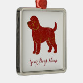Personalized Golden Doodle Christmas Ornament メタルオーナメント (右)