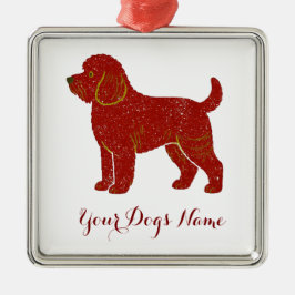 Personalized Golden Doodle Christmas Ornament メタルオーナメント