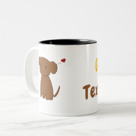 Personalized Golden Doodle Dog ツートーンマグカップ