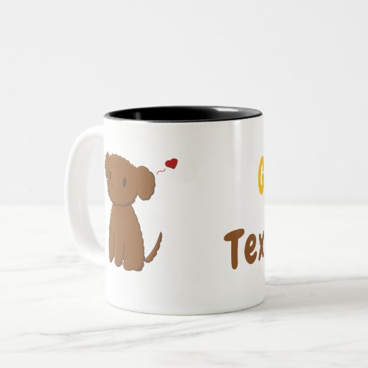 Personalized Golden Doodle Dog ツートーンマグカップ (正面左)