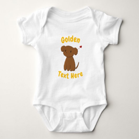 Personalized Golden Doodle Dog ベビーボディスーツ (正面)