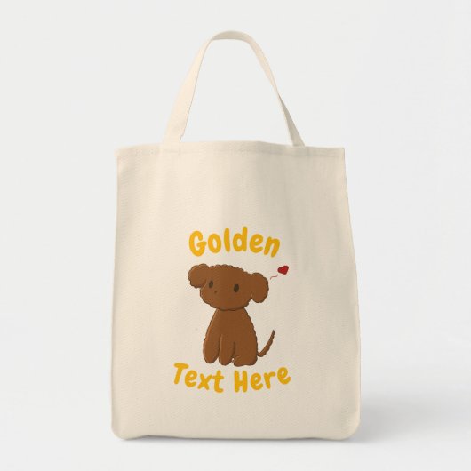 Personalized Golden Doodle Dog Tote Bags トートバッグ (正面)