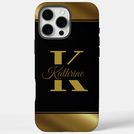 personalized golden elegant monogram Case-Mate iPhoneケース (裏面)
