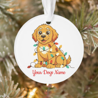 Personalized Golden Retriever Acrylic Ornament オーナメント