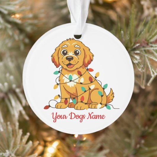 Personalized Golden Retriever Acrylic Ornament オーナメント (ツリー)
