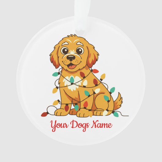 Personalized Golden Retriever Acrylic Ornament オーナメント (正面)