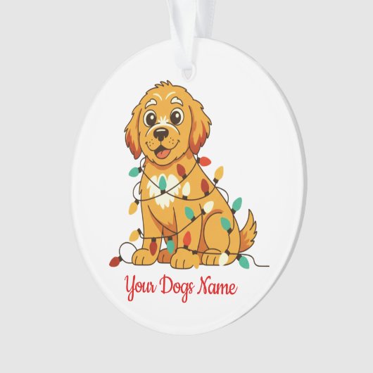 Personalized Golden Retriever Acrylic Ornament オーナメント (正面)