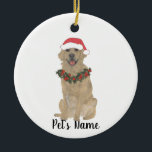 Personalized Golden Retriever Ceramic Ornament セラミックオーナメント<br><div class="desc">Make the nice list this year with a personalized ornament of your favorite little elf!</div>