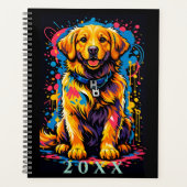 Personalized Golden Retriever Color Splash Planner プランナー手帳 (正面)
