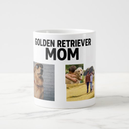 Personalized Golden Retriever Mom Mug - Custom ジャンボコーヒーマグカップ (正面)