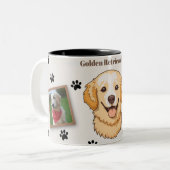Personalized Golden Retriever Mom Mug - Custom ツートーンマグカップ (正面左)