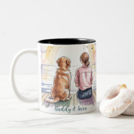 Personalized Golden Retriever Mom Mug - Custom ツートーンマグカップ
