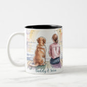 Personalized Golden Retriever Mom Mug - Custom ツートーンマグカップ (左)