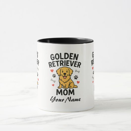 Personalized Golden Retriever Mom Mug - Custom Dog マグカップ (中央)