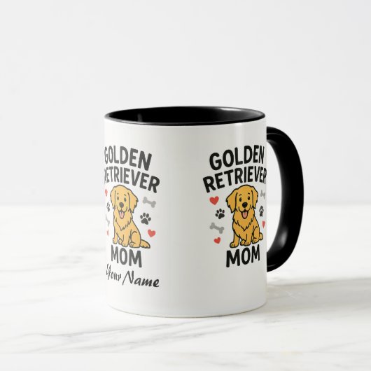 Personalized Golden Retriever Mom Mug - Custom Dog マグカップ (正面右)