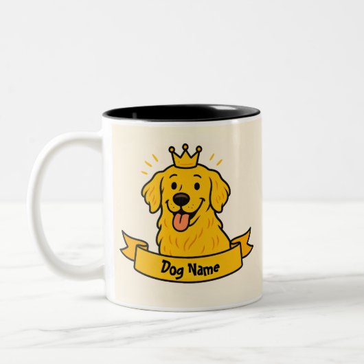 Personalized Golden Retriever Mom Mug Custom Name ツートーンマグカップ (左)