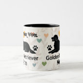 Personalized Golden Retriever Mom Mug  Custom Name ツートーンマグカップ (中央)