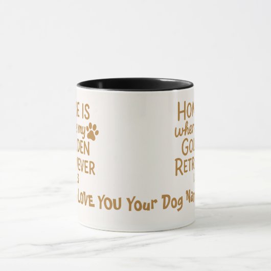Personalized Golden Retriever Mom Mug - CustomName マグカップ (中央)